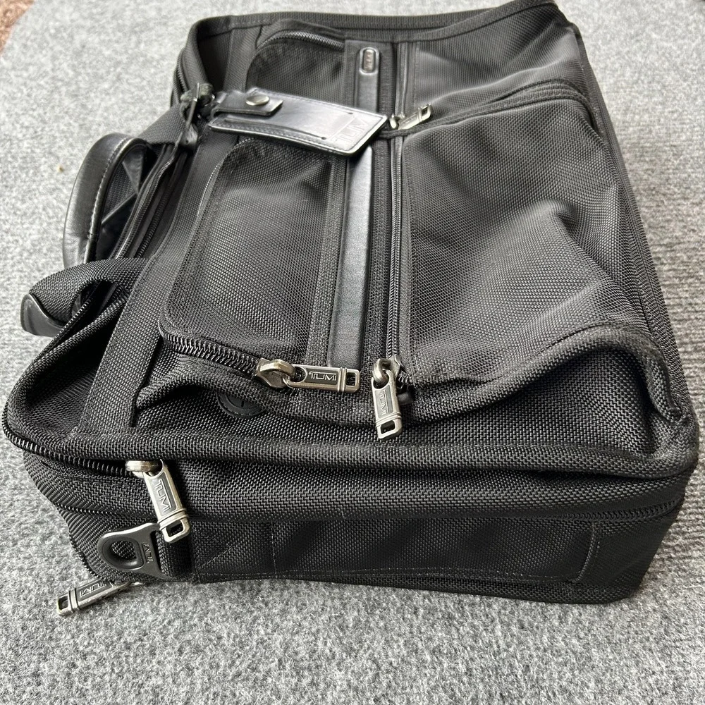 Tumi Laptop Bag Alpha Expandable Organizer Brief 26141D4 Black‎ Ballistic Nylon
